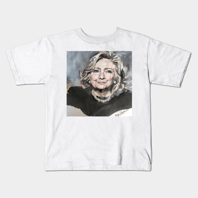 Hillary Rodham Clinton Official White House Portrait Kids T-Shirt by billyhjackson86